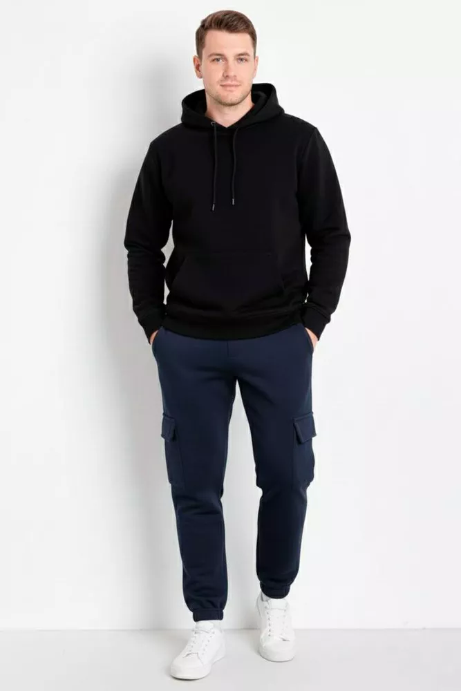 Купить Спортивные штаны мужские на флисе, цвет синий, 129RA9997 - Фото №2