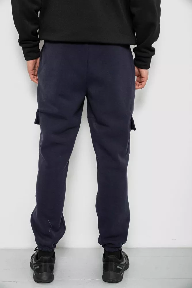 Купити Спортивні штани чоловічі на флісі, колір синій, 129RA9997 - Фото №4