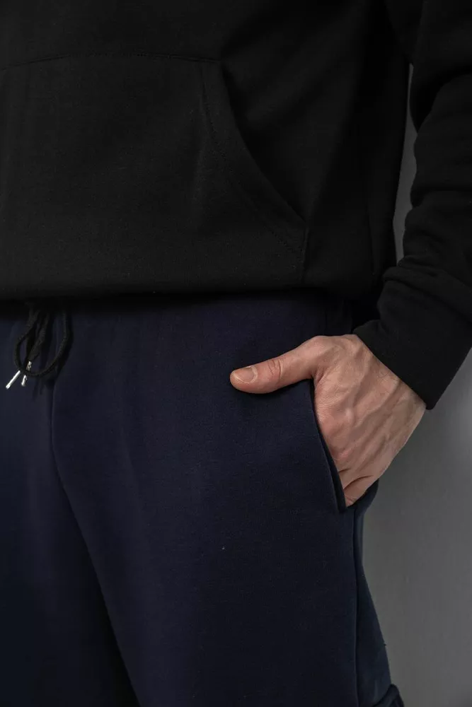 Купити Спортивні штани чоловічі на флісі, колір синій, 129RA9997 - Фото №5