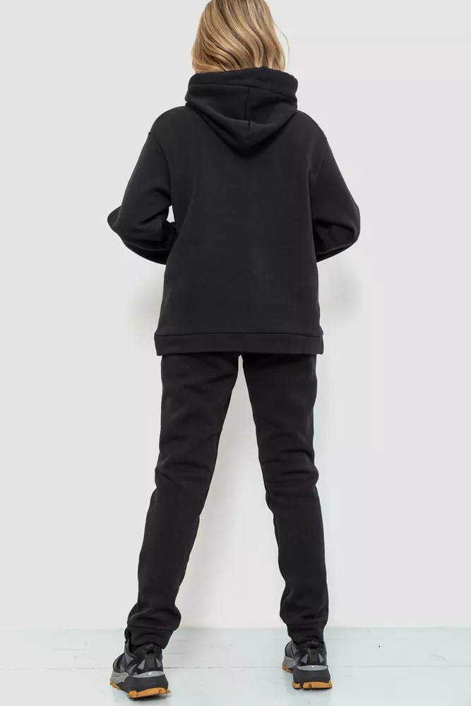 Купить Спорт костюм женский на флисе, цвет черный, 112R1033 оптом - Фото №4