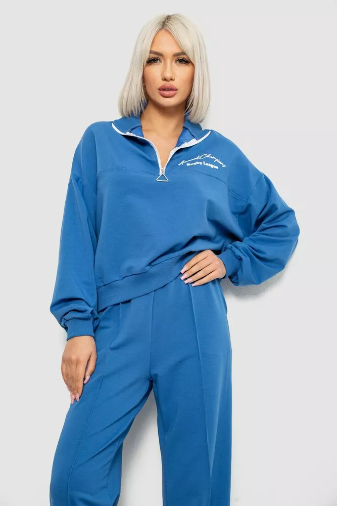 Купити Спортивний костюм жіночий з принтом, колір джинс, 244R1061AG-1 - Фото №2