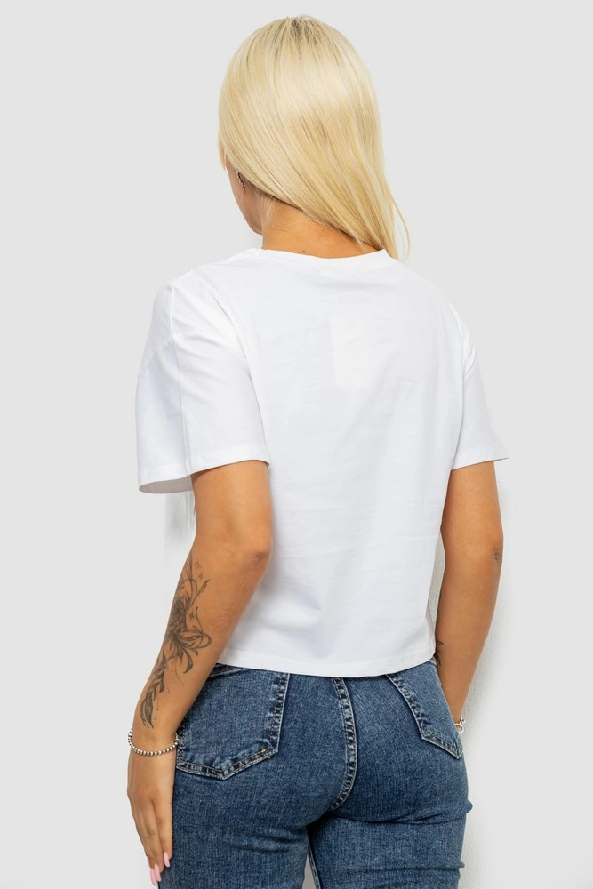 Купити Футболка жіноча з принтом, колір білий, 221R9903 - Фото №4