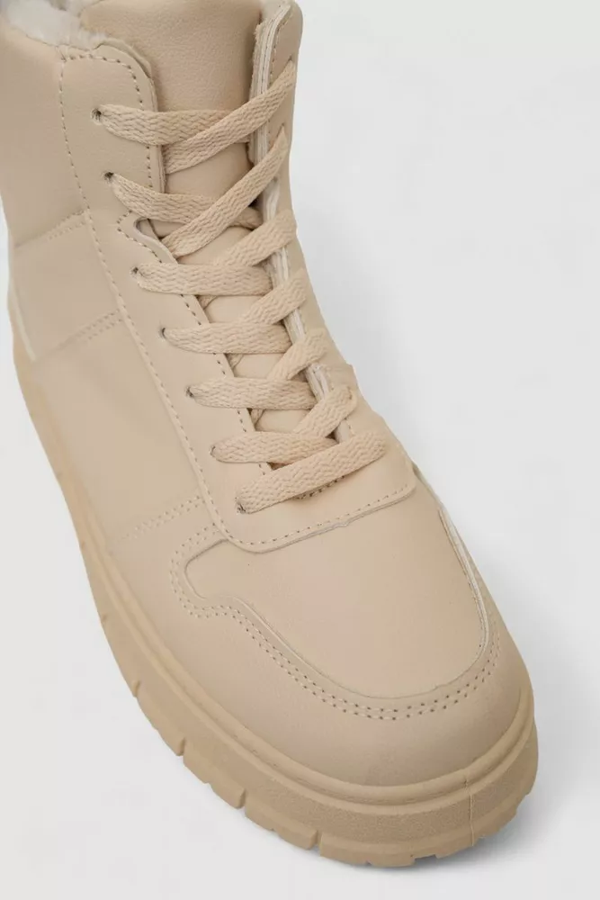 Купить Кроссовки женские зимние на меху, цвет бежевый, 248RMB07 - Фото №2