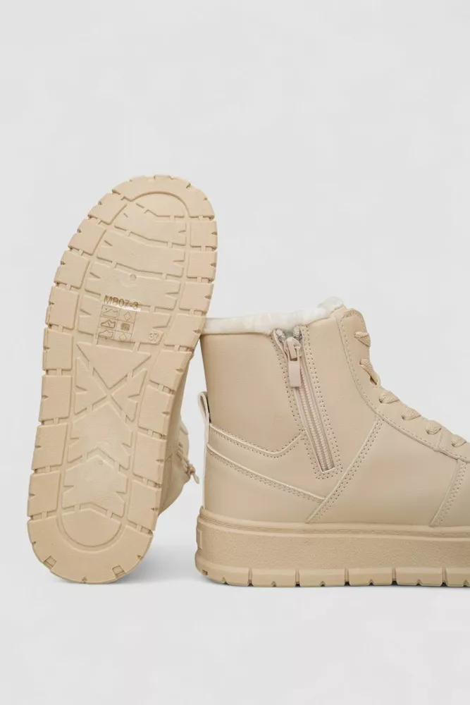 Купить Кроссовки женские зимние на меху, цвет бежевый, 248RMB07 - Фото №5
