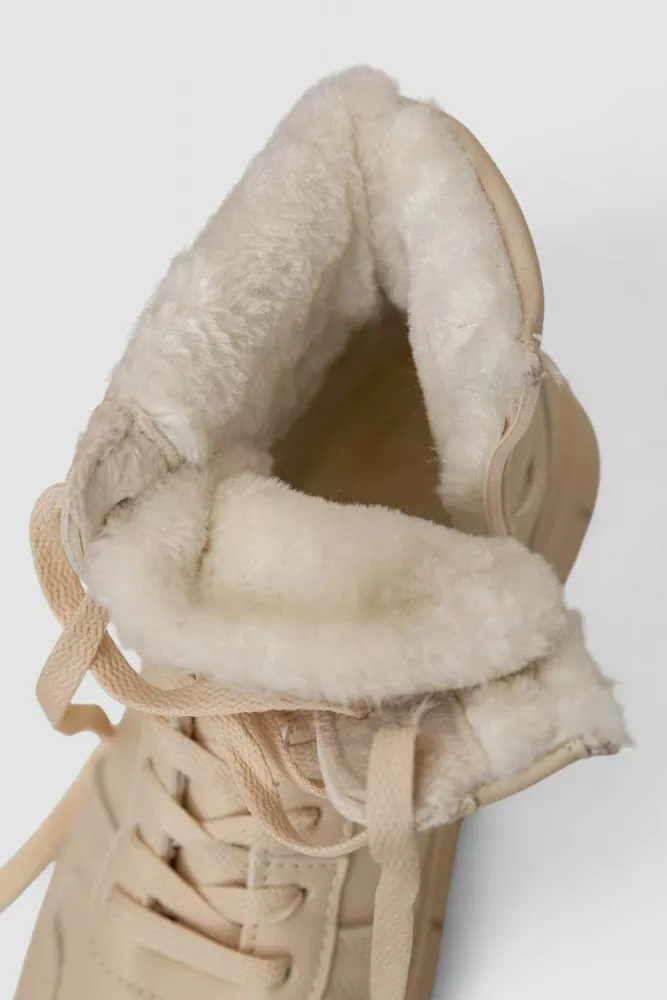 Купить Кроссовки женские зимние на меху, цвет бежевый, 248RMB07 - Фото №6