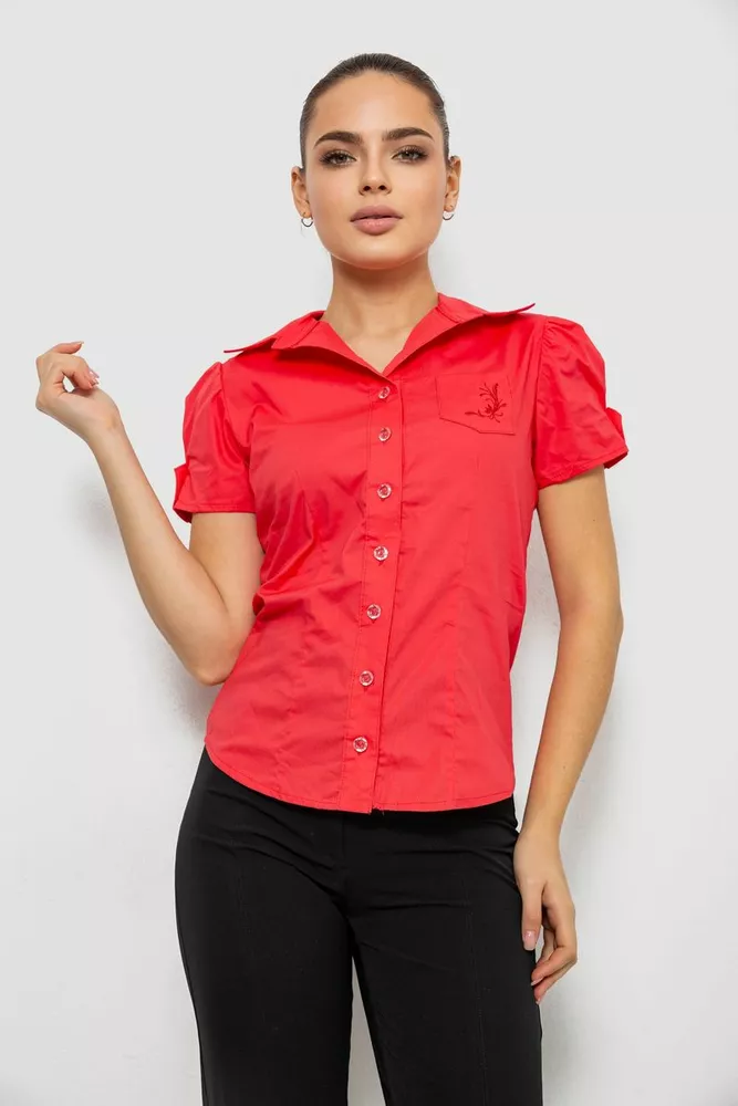 Купити Сорочка жіноча однотонна, колір темно-кораловий, 230R070 - Фото №1