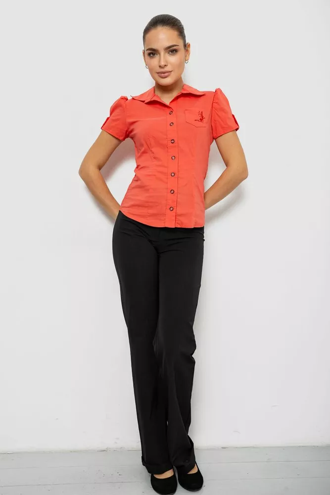 Купити Сорочка жіноча однотонна, колір кораловий, 230R070 - Фото №2