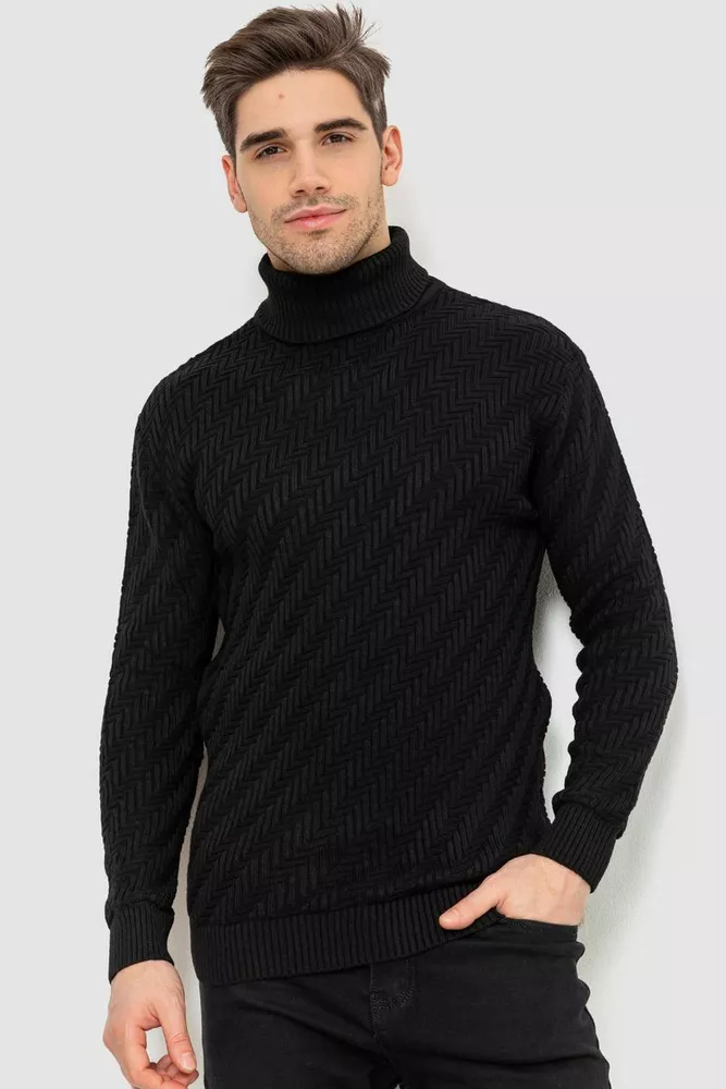 Купити Гольф чоловічий, колір чорний, 161R696 - Фото №1