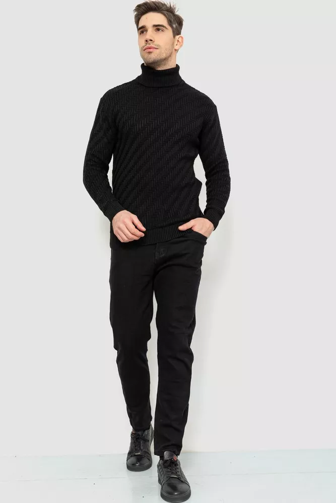 Купити Гольф чоловічий, колір чорний, 161R696 - Фото №2