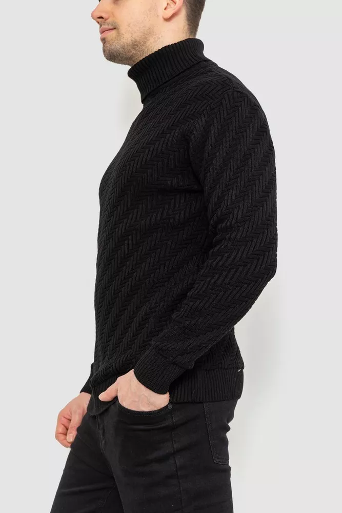Купити Гольф чоловічий, колір чорний, 161R696 - Фото №3