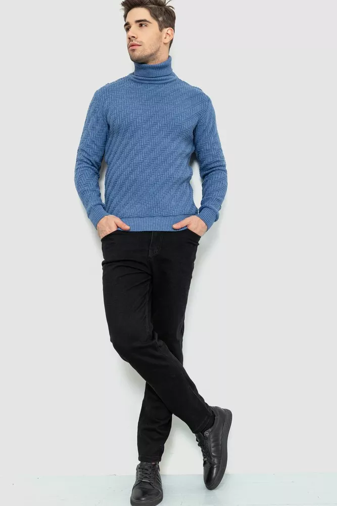Купити Гольф чоловічий, колір джинс, 161R696 оптом - Фото №2