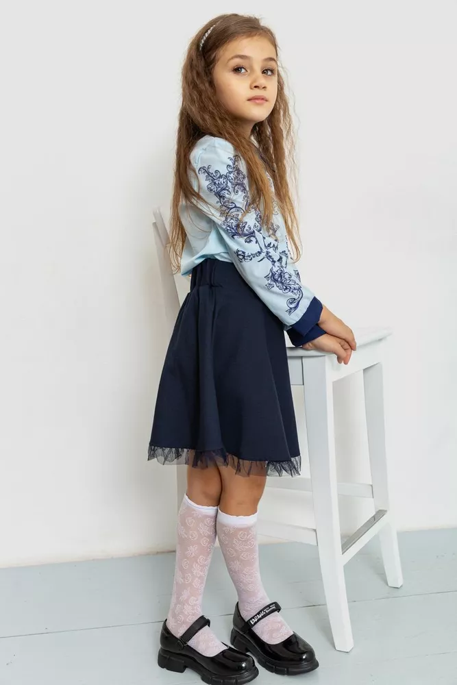 Купити Блузка ошатна для дівчаток  -уцінка, колір синьо-блакитний, 172R026-U - Фото №3