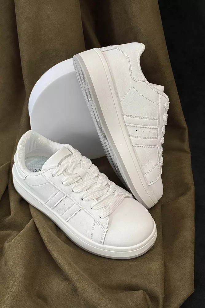 Купити Кеди жіночі, колір біло-сірий, 248RJH100-5 оптом - Фото №3