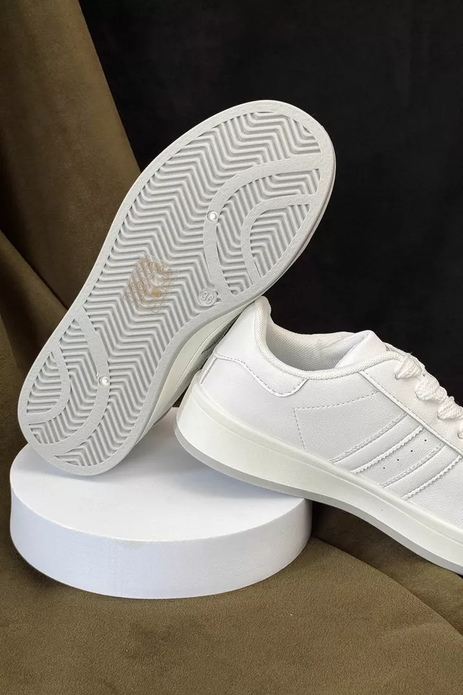 Купити Кеди жіночі, колір біло-сірий, 248RJH100-5 оптом - Фото №5