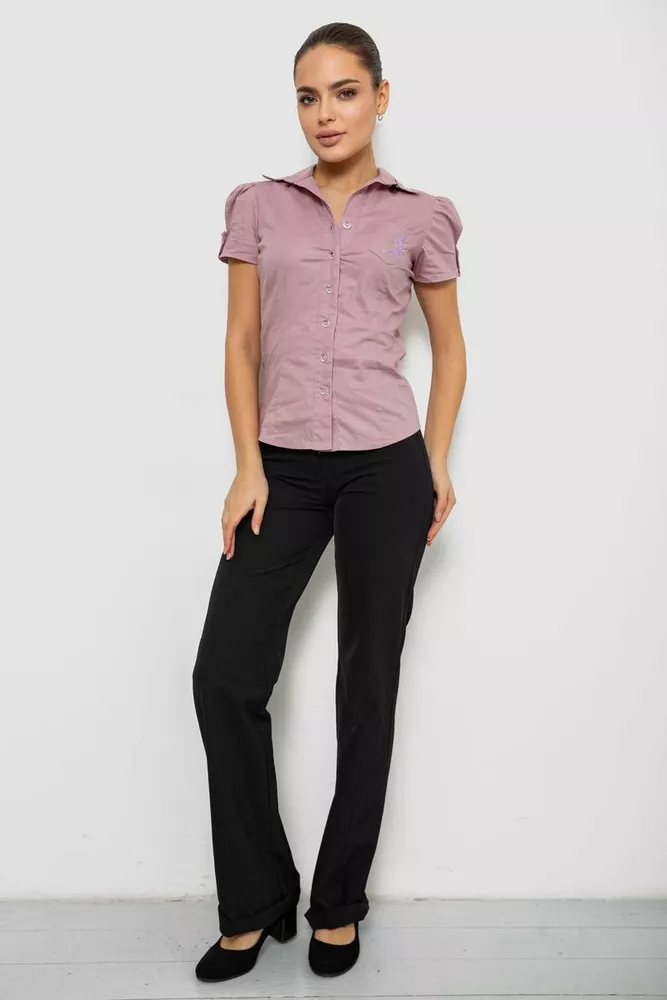 Купити Сорочка жіноча однотонна, колір пудровий, 230R070 - Фото №2