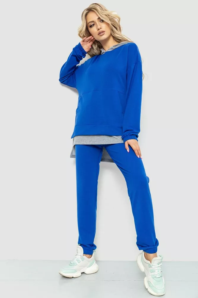 Купити Спорт костюм жіночий обманка, колір електрик, 102R329 - Фото №3
