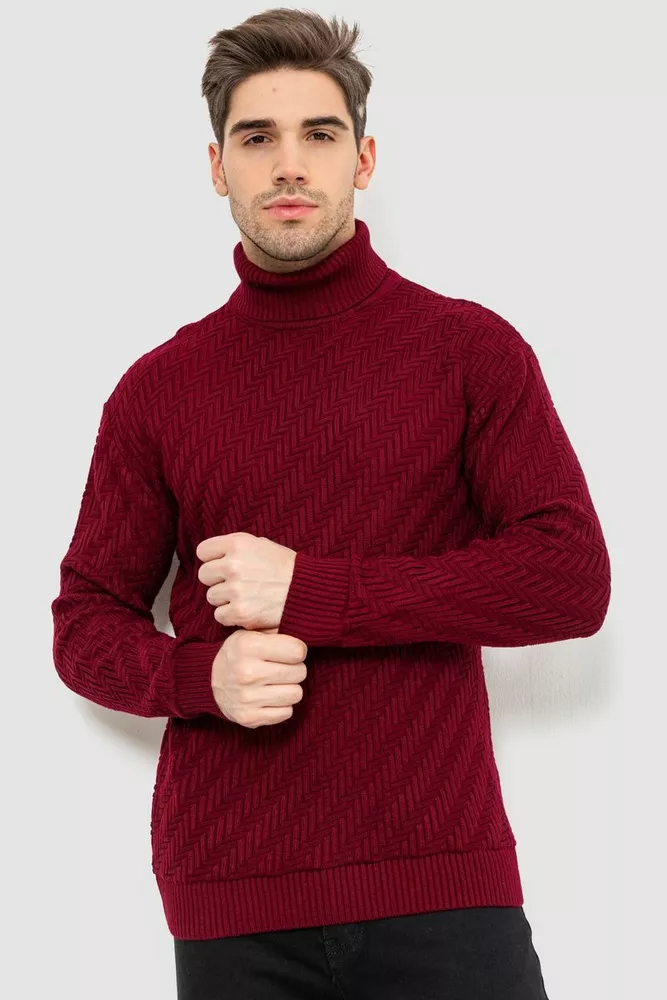 Купити Гольф чоловічий, колір бордовий, 161R696 - Фото №1
