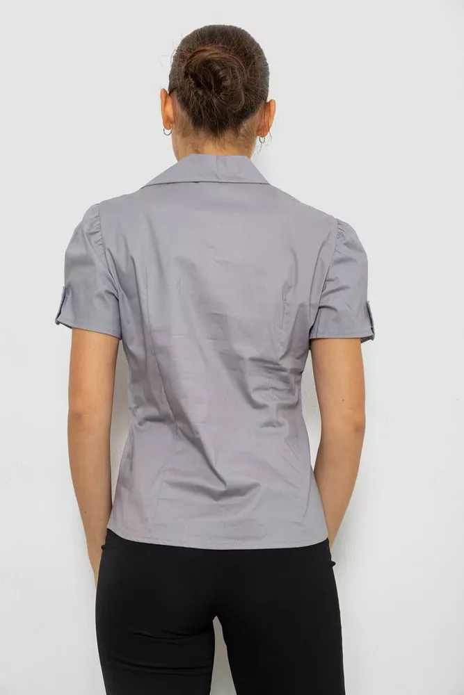 Купити Сорочка жіноча однотонна, колір сірий, 230R070 - Фото №4