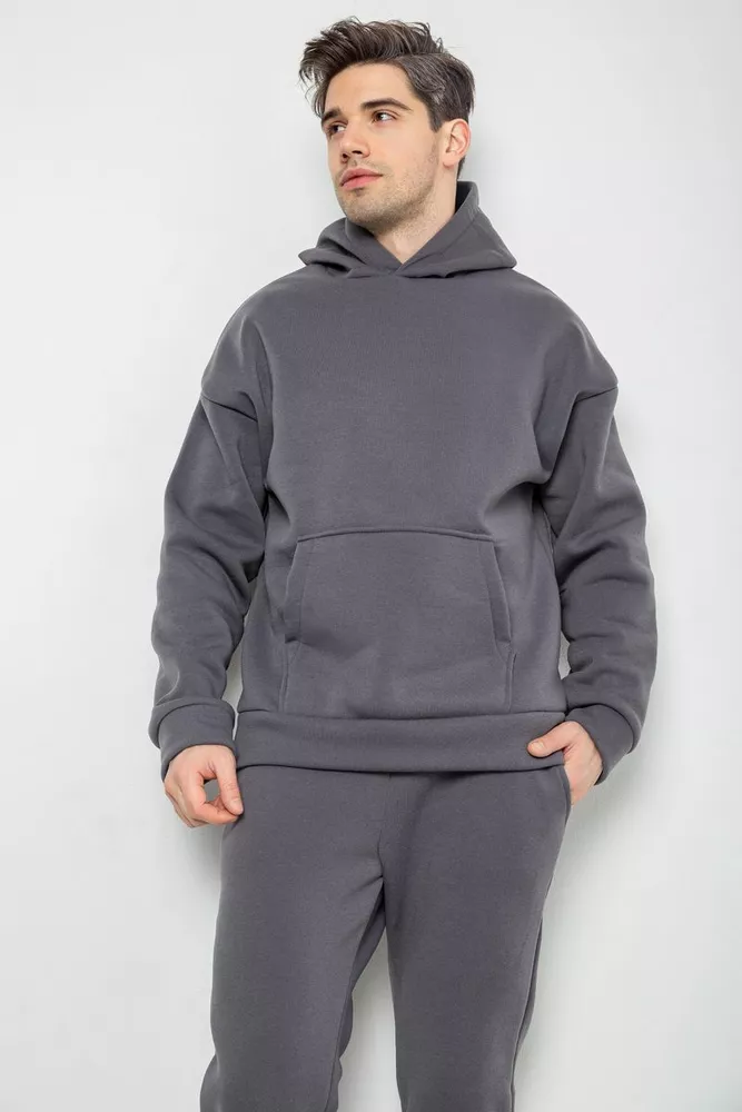 Купити Спорт костюм чоловічий на флісі, колір сірий, 177R235-1 - Фото №2