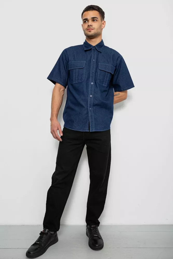 Купить Рубашка мужская джинсовая, цвет синий, 129RT-16 - Фото №2
