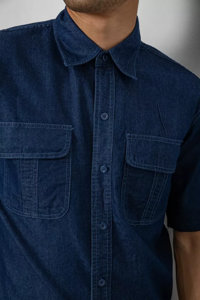 Купить Рубашка мужская джинсовая, цвет синий, 129RT-16 - Фото №5