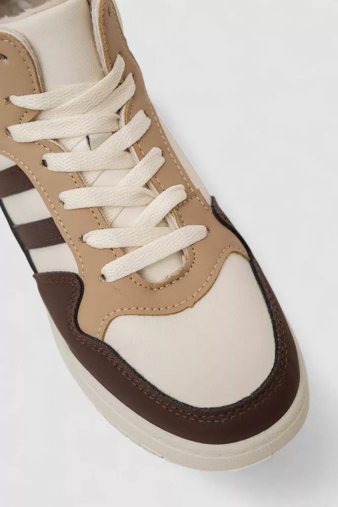 Купити Кросівки жіночі зимові на хутрі, колір бежево-коричневий, 248RAD400 - Фото №2