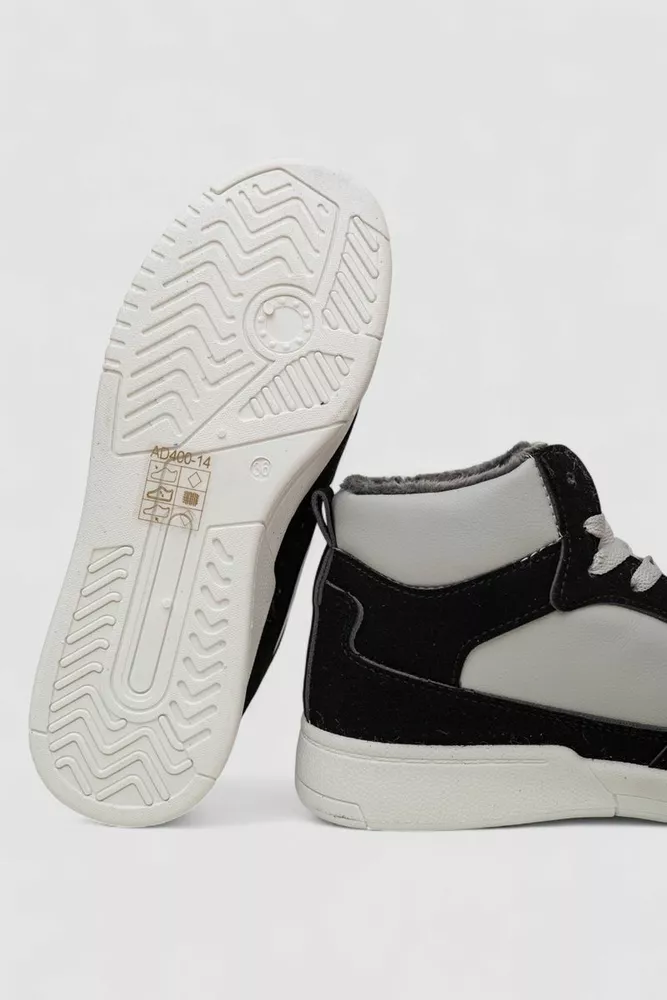 Купить Кроссовки женские зимние на меху, цвет серо-черный, 248RAD400 - Фото №5