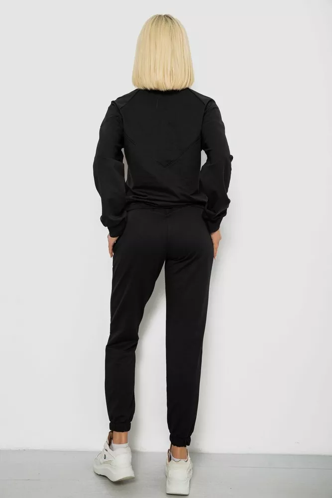 Купить Спортивный костюм женский однотонный, цвет черный, 244R1069AG - Фото №4