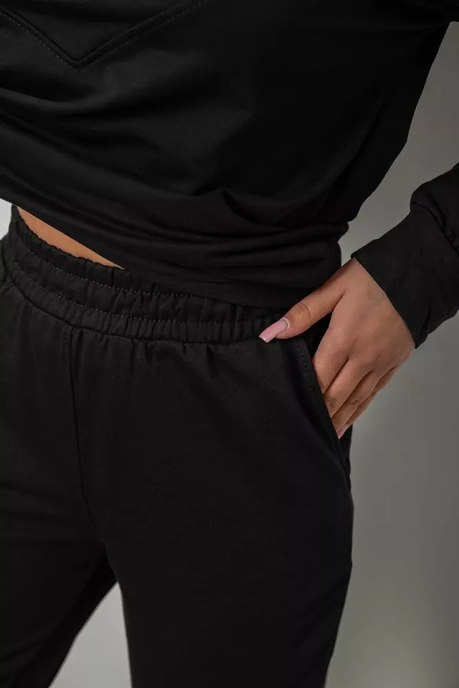 Купить Спортивный костюм женский однотонный, цвет черный, 244R1069AG - Фото №6