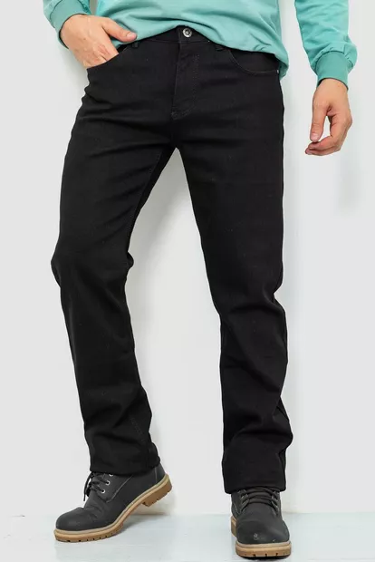 Джинси чоловічі на флісі, колір чорний, 240R1105