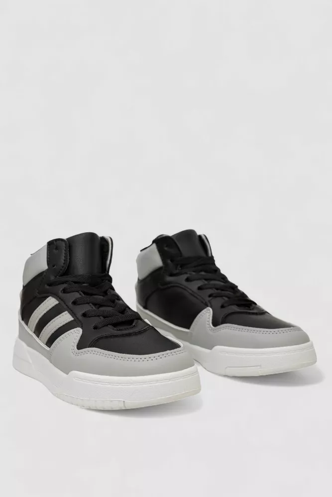 Купити Кросівки жіночі зимові на хутрі, колір чорно-сірий, 248RAD400 - Фото №3