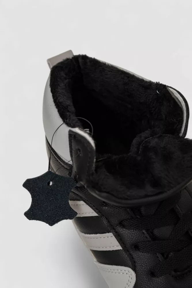 Купити Кросівки жіночі зимові на хутрі, колір чорно-сірий, 248RAD400 - Фото №6