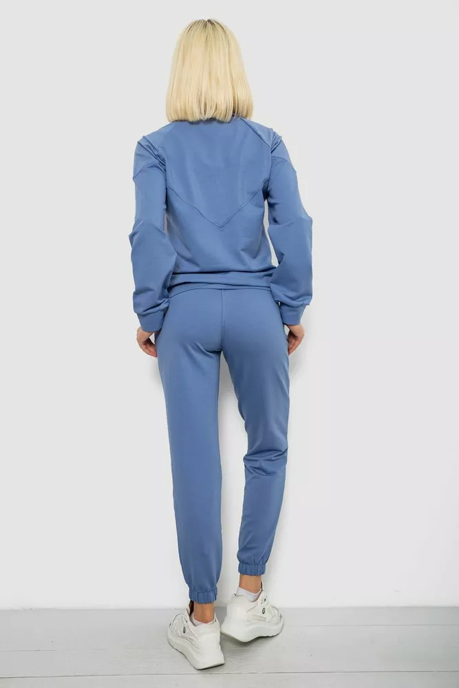 Купить Спортивный костюм женский однотонный, цвет джинс, 244R1069AG - Фото №4