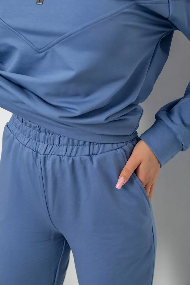 Купить Спортивный костюм женский однотонный, цвет джинс, 244R1069AG - Фото №6