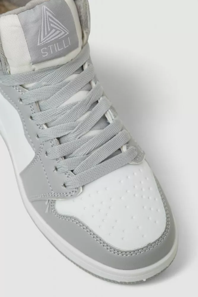 Купить Кроссовки женские зимние на меху 48RHB470-14, цвет Бело-серый - Фото №2