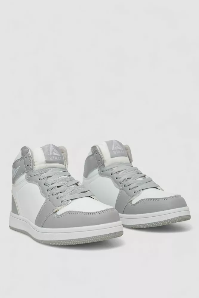 Купить Кроссовки женские зимние на меху 48RHB470-14, цвет Бело-серый - Фото №3