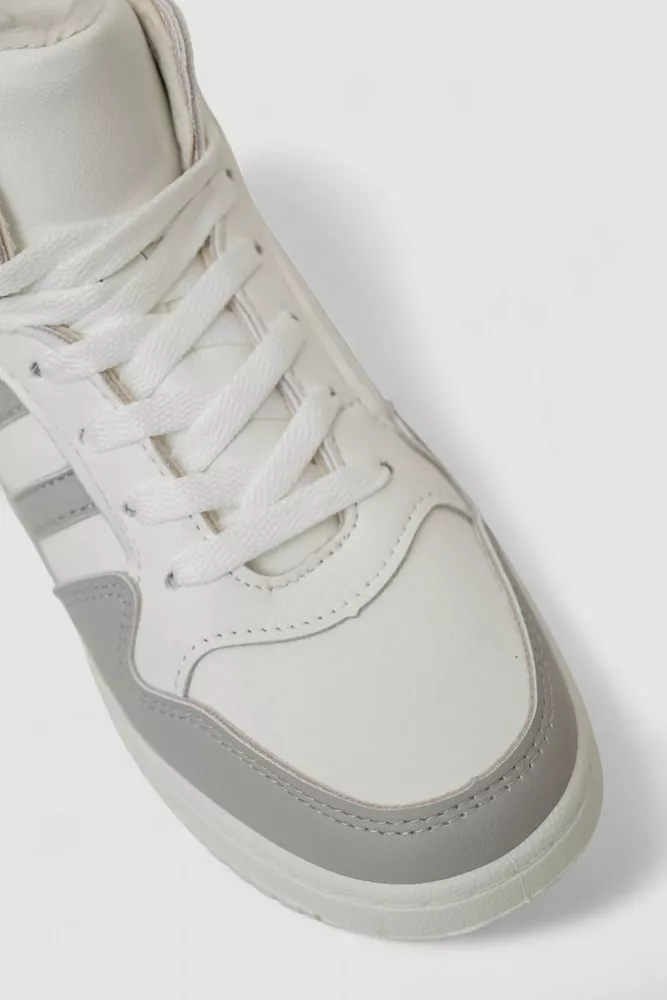 Купити Кросівки жіночі зимові на хутрі, колір біло-сірий, 248RAD400 - Фото №2