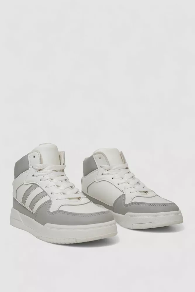 Купити Кросівки жіночі зимові на хутрі, колір біло-сірий, 248RAD400 - Фото №3