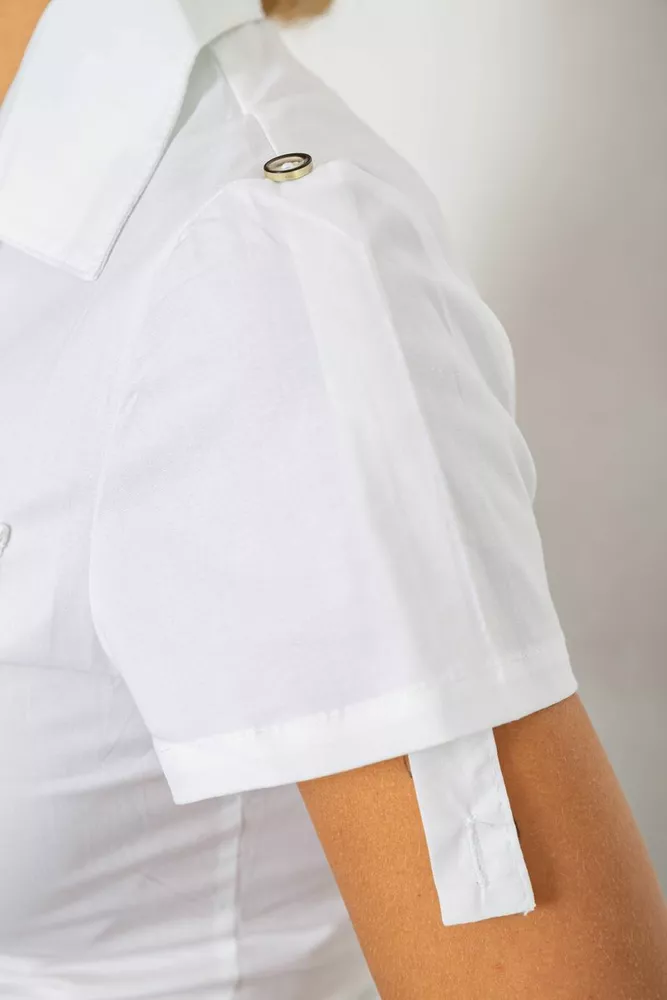Купить Рубашка женская однотонная  -уценка, цвет белый, 230R068-1-U-327 оптом - Фото №6