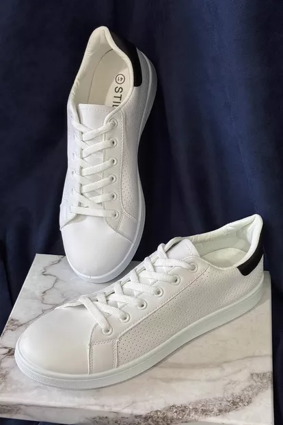 Кеды мужские, цвет бело-черный, 248RR216