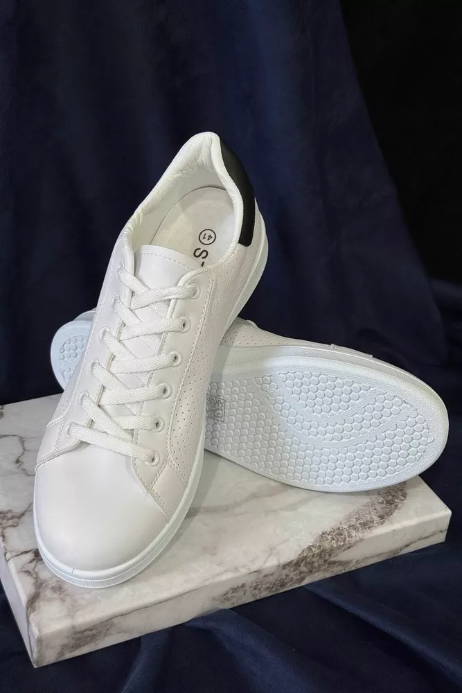 Купити Кеди чоловічі, колір біло-чорний, 248RR216 - Фото №2