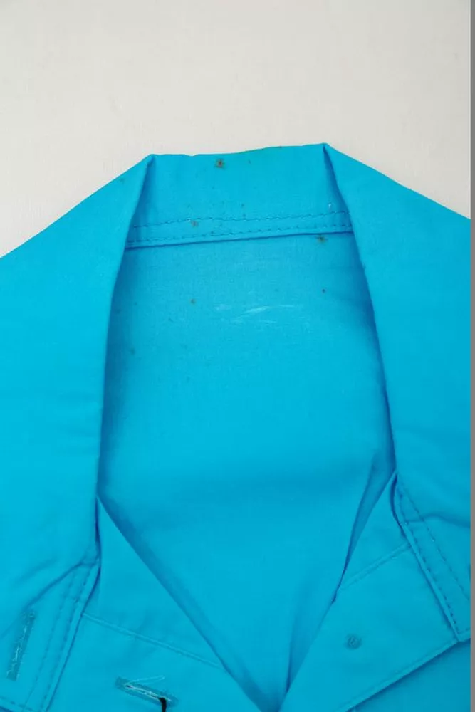 Купить Рубашка женская однотонная  -уценка, цвет голубой, 230R068-U-43 - Фото №6