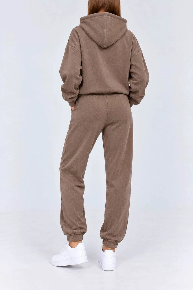 Купить Костюм женский трикотажный, цвет коричневый, 244R9137 - Фото №3