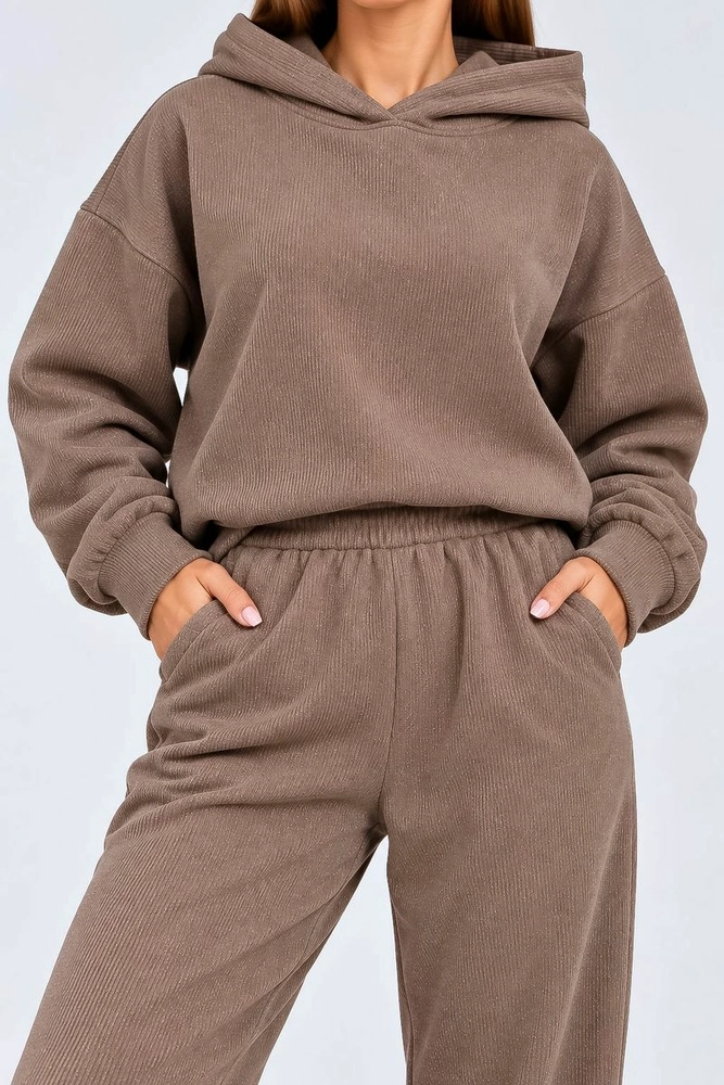 Купить Костюм женский трикотажный, цвет коричневый, 244R9137 - Фото №4