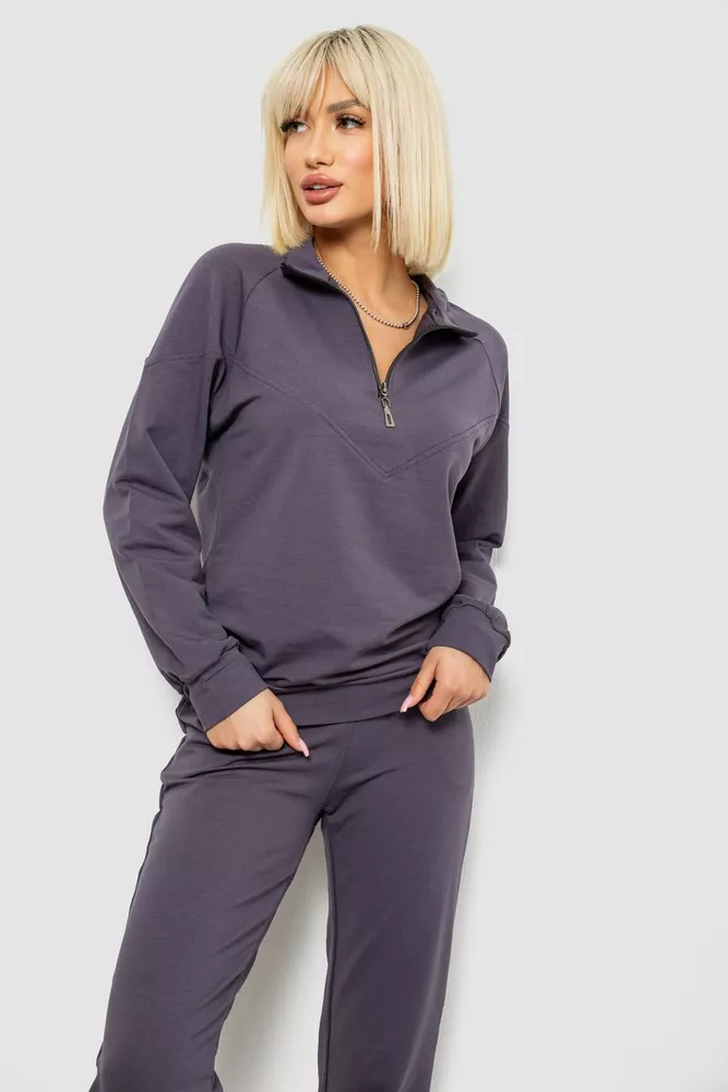 Купить Спортивный костюм женский однотонный, цвет серый, 244R1069AG - Фото №2