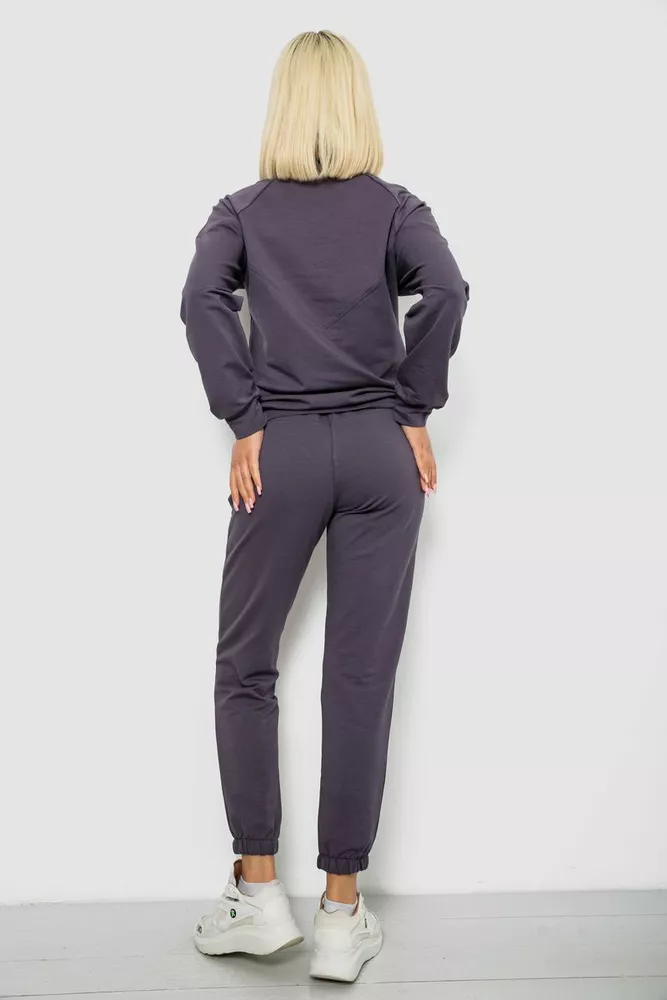 Купить Спортивный костюм женский однотонный, цвет серый, 244R1069AG - Фото №4