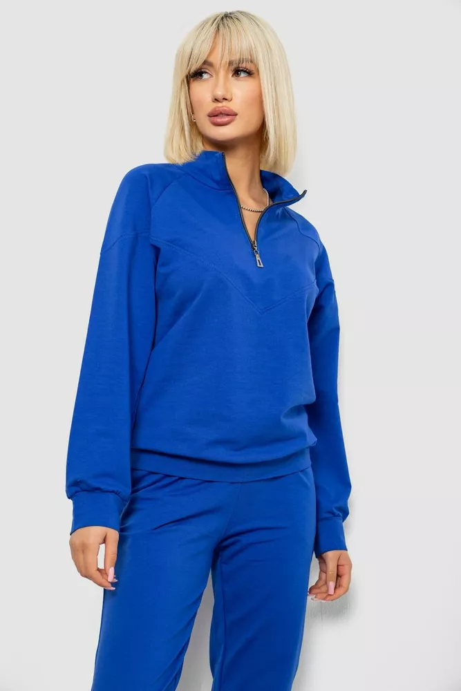 Купить Спортивный костюм женский однотонный, цвет синий, 244R1069AG оптом - Фото №2