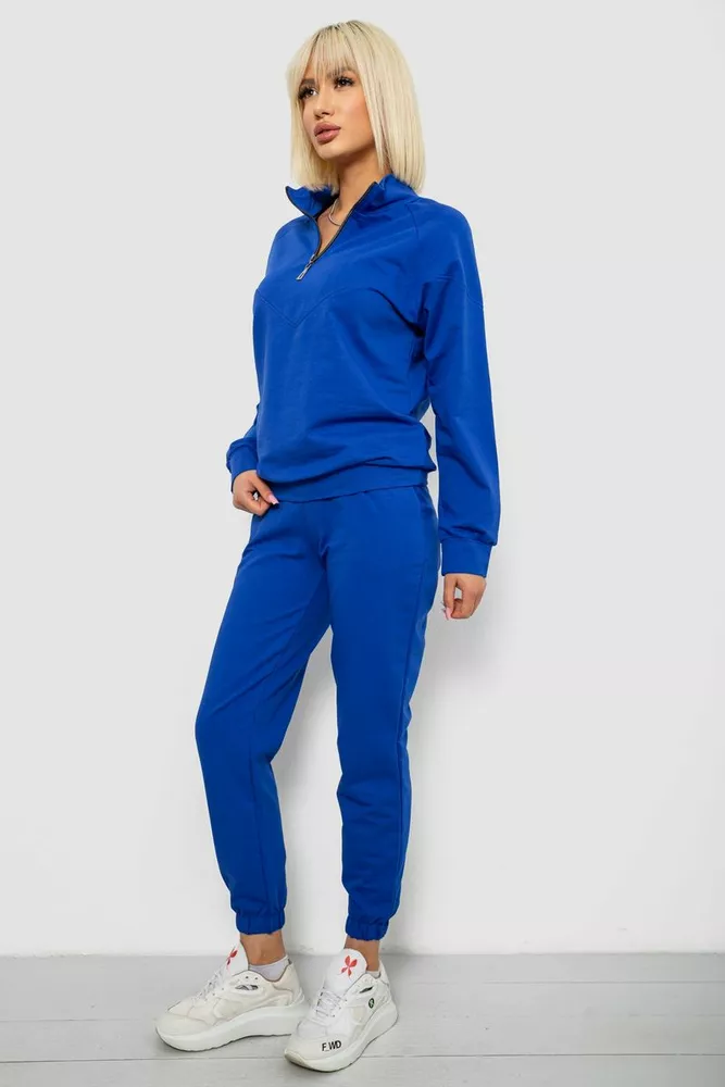 Купить Спортивный костюм женский однотонный, цвет синий, 244R1069AG оптом - Фото №3
