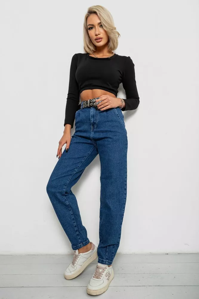 Купити Джинси жіночі однотонні Balon, колір синій, 244R001156 - Фото №2