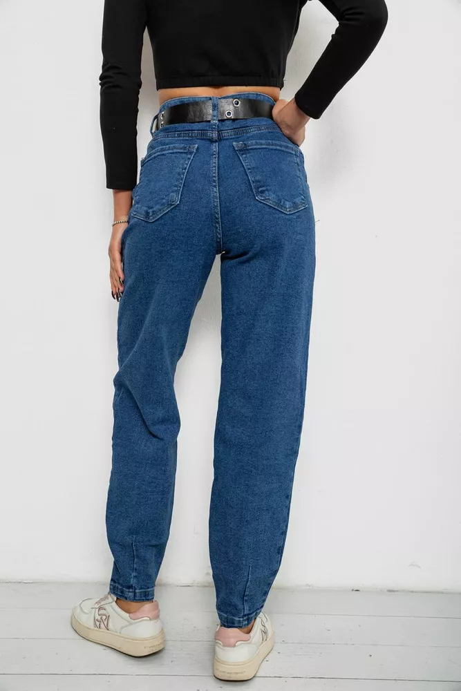 Купити Джинси жіночі однотонні Balon, колір синій, 244R001156 - Фото №4